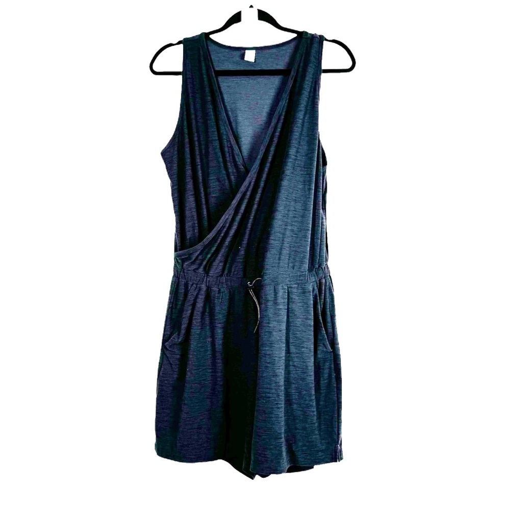 Old Navy Navy Blue Sleeveless Surplice Romper